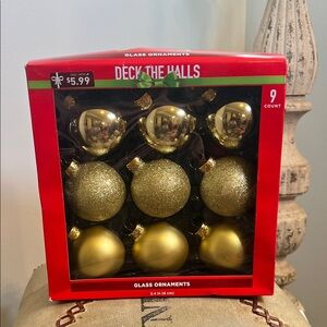 Gold Glass Ornaments Set